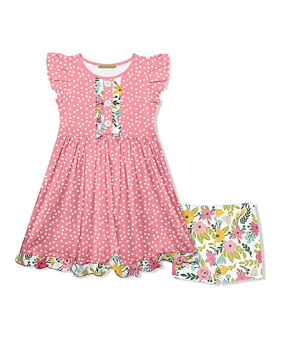 Hot Sale Cheap 🔥 Millie Loves Lily Pink Dot Button-Front A-Line 👗 Dress ...